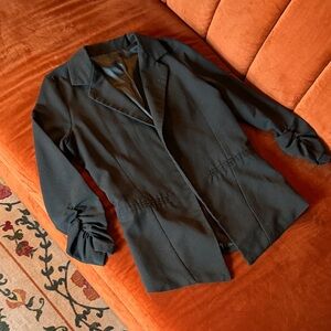 Ruched Sleeve Blazer